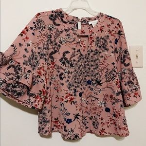 Flowery Nude Detailed Sleeves Blouse! 🌸🌸🌸